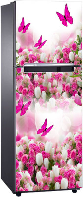 DivineDesigns 61 cm Rose & Butterflies Self Adhesive Sticker(Pack of 1)