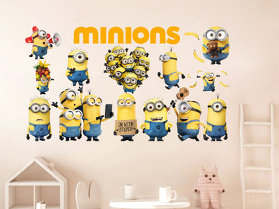 DivineDesigns 46 cm I'm with the Stupid Minions Self Adhesive Sticker(Pack of 1)