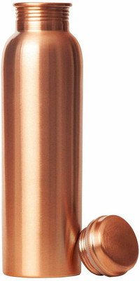 BRIJAZA Plain Lacquer Coated Jointless Pure Copper Bottles 1000 ml Bottle(Pack of 1, Copper, Copper)