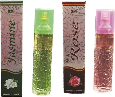 Groco Floral Spray Jasmine&Rose 200 ML Long Lasting Room Freshener(2 x 200 ml)