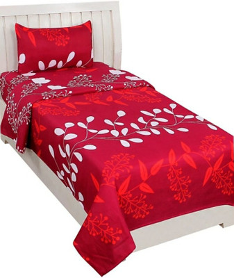 Bhagwati Handloom 185 TC Cotton Single Printed Flat Bedsheet(Pack of 2, Multicolor)