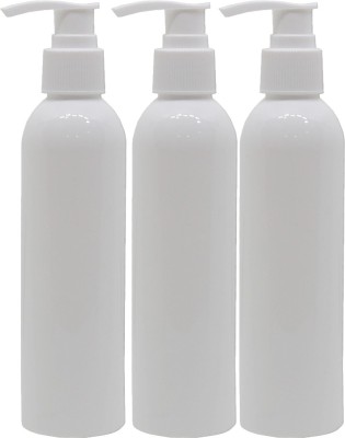 FUTURA MARKET Pump Dispenser Bottle for Lotion/Cream/Liquid/Shampoo/Hand wash Bathroom 100 ml Bottle(Pack of 3, White, PET)