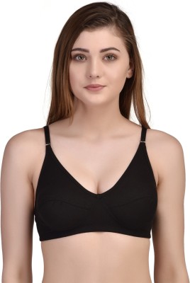 RV FASHION Women Full Coverage Non Padded Bra(Black)