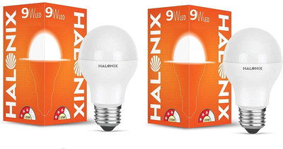 HALONIX 9 W Basic Round E27 LED Bulb(Yellow, Pack of 2)