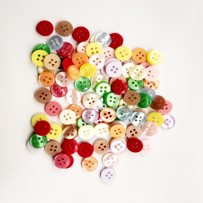 lookat Buttons Set Of 100, 4 Holes for sewing ,multi colour Plastic Buttons(Pack of 100)