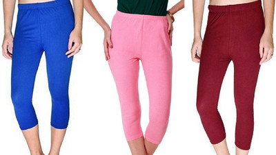 FeelBlue Women Blue, Maroon, Pink Capri