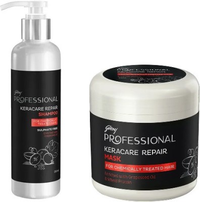 Godrej Professional Keracare Repair Sulphate Free Shampoo (225ml) & Mask (225ML)(2 Items in the set)