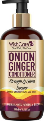 WishCare Onion Ginger Conditioner - Strength & Shine Booster - No Parabens, Sulphates & Silicones(300 ml)