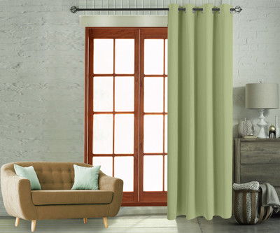 Flipkart Perfect Homes 270 CM (9 ft) Polyester Long Door Curtain Single Curtain(Solid, Green)