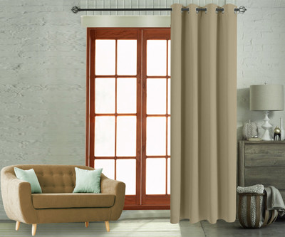 Flipkart Perfect Homes 270 CM (9 ft) Polyester Long Door Curtain Single Curtain(Solid, Brown)