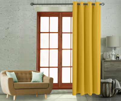 Flipkart Perfect Homes 270 CM (9 ft) Polyester Long Door Curtain Single Curtain(Solid, Yellow)