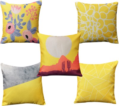 Bluegrass Printed Cushions Cover(Pack of 5, 40.64 cm*40.64 cm, Multicolor)