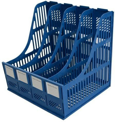 FosCadit 4 Compartments PLASTIC File organizer(Blue)