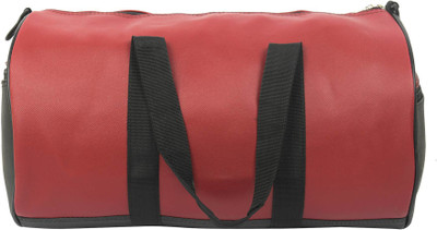 Muccasacra Scrubbed Dual Tone Red & Black Weekender Duffel Bag with 3 compartments Duffel Without Wheels