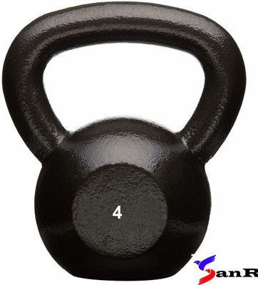 SanR Black Strength Training Kettlebell,Solid Cast Iron Kettlebell Weights (Weight 4KG) Black Kettlebell(4 kg)