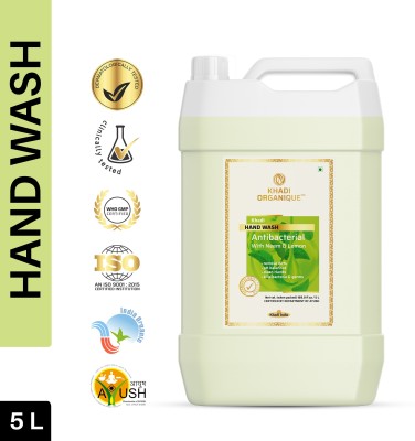 Khadi Organique Hand Wash Advanced Lemon & Organic Neem Anti Bacterial Hand Wash For Best Ever Protection |Cleanses|Moisturises Dermatologically Tested Hand Wash Can  (5 L)