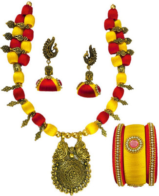 ambal Dori Red, Yellow Jewellery Set(Pack of 1)
