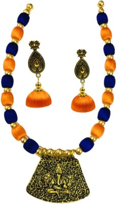 ambal Dori Blue, Orange Jewellery Set(Pack of 1)