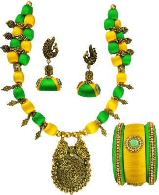 ambal Dori Green, Yellow Jewellery Set(Pack of 1)