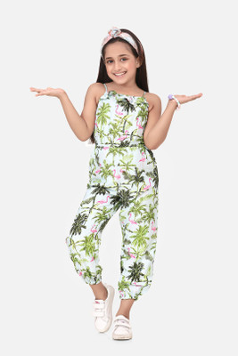 STYLESTONE Floral Print Girls Jumpsuit