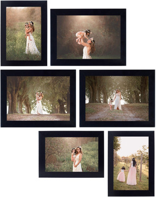 Iya Creations MDF Wall Photo Frame(Black, 6 Photo(s), 3 Unit of 5x7 Inch, 3 unit of 4x6 Inch)