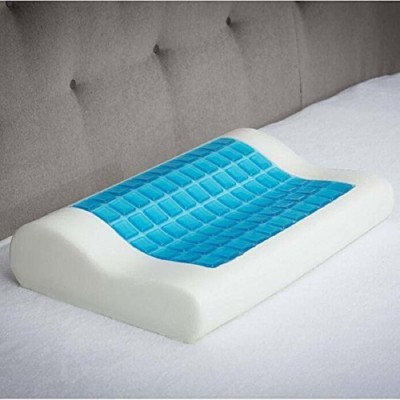 HAIYUN Memory Foam, Foam, Gel Solid Sleeping Pillow Pack of 1(White,blue)