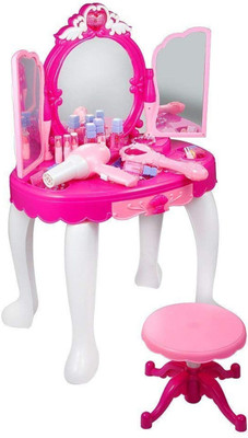NIYATI ENTERPRISE Glamour Mirror Girls Make Up Dressing Table, Kids Pretend Play Toymake up set