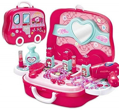 DSMEnterprise Mubco Beauty Makeup Pretend Play Toy Set for Girl with Carry Suitcase