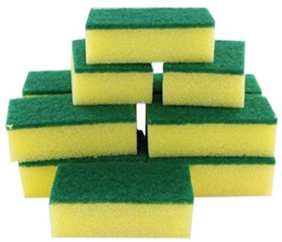 EKDANT CREATIONS Polyester Multipurpose Scrub Sponge (Green, 10-Piece) Scrub Pad(Regular, Pack of 10)