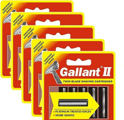 Gallant II Twin Blade Shaving Cartridges(Pack of 5)