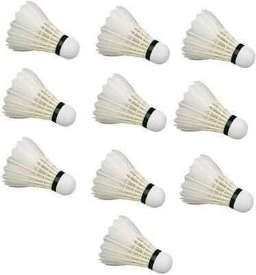ARINEO WHITE FEATHER SHUTTLE PACK OF 10 Feather Shuttle  - White(Fast, 79, Pack of 10)