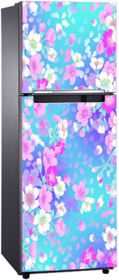 DivineDesigns 61 cm Flower Colorful Leaves Self Adhesive Sticker(Pack of 1)