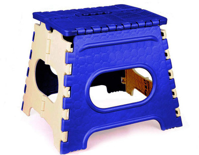 Mundal 12 Inch Plastic Folding Step Stool for Kids and Adults with Handle Bathroom Stool(Blue, Pre-assembled)
