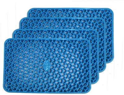 Stylista Rectangular Pack of 4 Table Placemat(Blue, PVC)