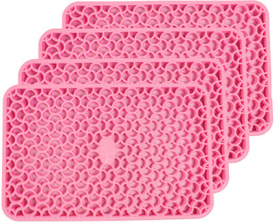 Stylista Rectangular Pack of 4 Table Placemat(Pink, PVC)