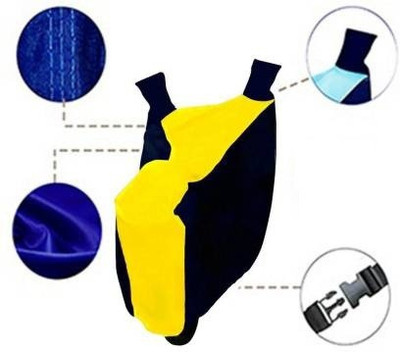 Auto Haute Waterproof Two Wheeler Cover for Yamaha(YBR 110, Yellow, Blue)