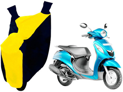 Auto Haute Waterproof Two Wheeler Cover for Yamaha(Fascino, Yellow, Blue)