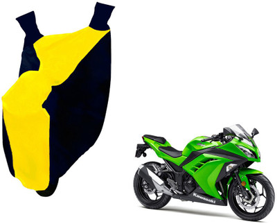 Auto Haute Waterproof Two Wheeler Cover for Kawasaki(Ninja 300, Yellow, Blue)