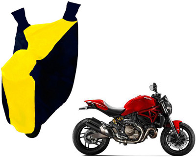 Auto Haute Waterproof Two Wheeler Cover for Ducati(Monster 821, Yellow, Blue)
