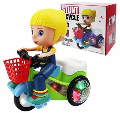 SPKART Stunt Tricycle Bump and Go Toy with 4D Lights, Dancing Toy, Battery Operated Toy(Multicolor)