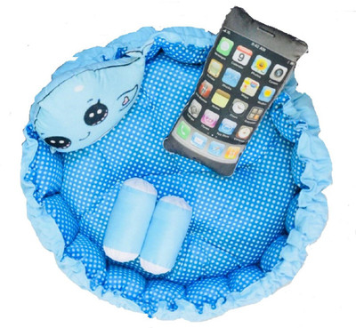 Trasip Home Kids Reversible Round Bed Standard Crib(Fabric, Blue)