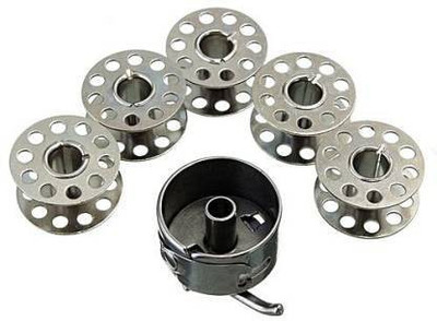 Tanishq 5 Bobbins 1 bobbin case for hand sewing machines Metal Bobbins(Pack of 5, NA)