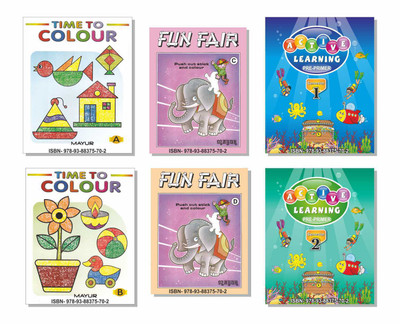 English Maths GK all in one Active Learning Pre Primer Colouring Pasting Drawing Sticking Origami Paper Folding Art Activity Books Sticker Pasting Books Fun Fair set of 7 Books for kids 3 to 8 years of age(Paperback, Mayur Publications) English Maths GK all in one Active Learning Pre Primer Colouring Pasting Drawing Sticking Origami Paper Folding Art Activity Books Sticker Pasting Books Fun Fair set of 7 Books for kids 3 to 8 years of age(Paperback, Mayur Publications)