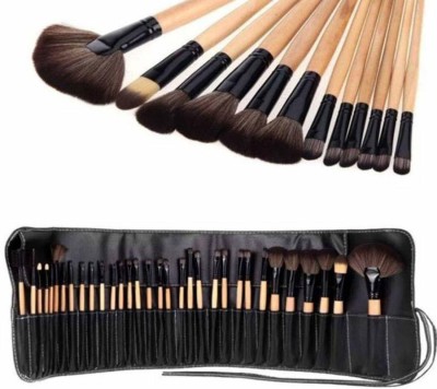 angelie Cosmetic Makeup Brush Set of 24 pcs (black)(Pack of 24)