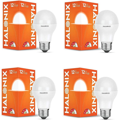 HALONIX 12 W Basic Round E27 LED Bulb(Yellow, Pack of 4)