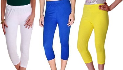 FeelBlue Women White, Blue, Yellow Capri