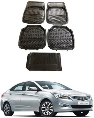 AYW Plastic Standard Mat For  Hyundai Verna Fluidic(Black)