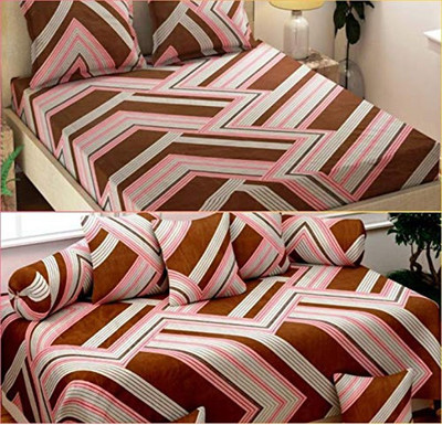 MAHI TEXTILES Polycotton Abstract Diwan Set(Multicolor)