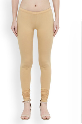 Le-Soft Churidar Length Ethnic Wear Legging(Beige, Solid)