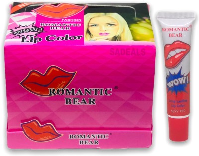 ROMANTIC BEAR Women Make Up Tint Long Lasting Tint Lip Peel Off Lipstick Full lips Lip Gloss Tatto - Sexy Red 24 Pcs of Pack(Sexy Red, 6 g)